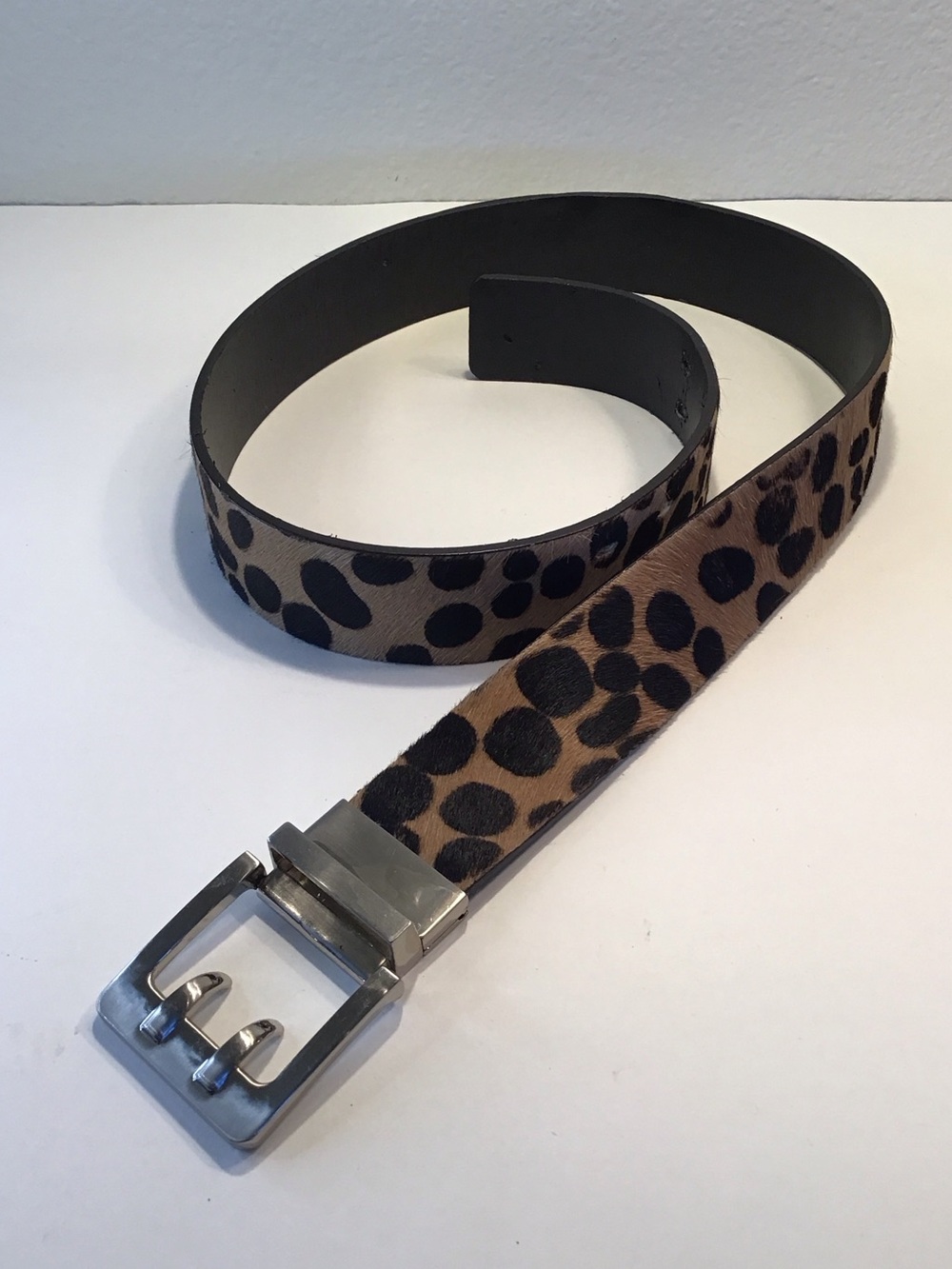 Animal Print Leather Belt
